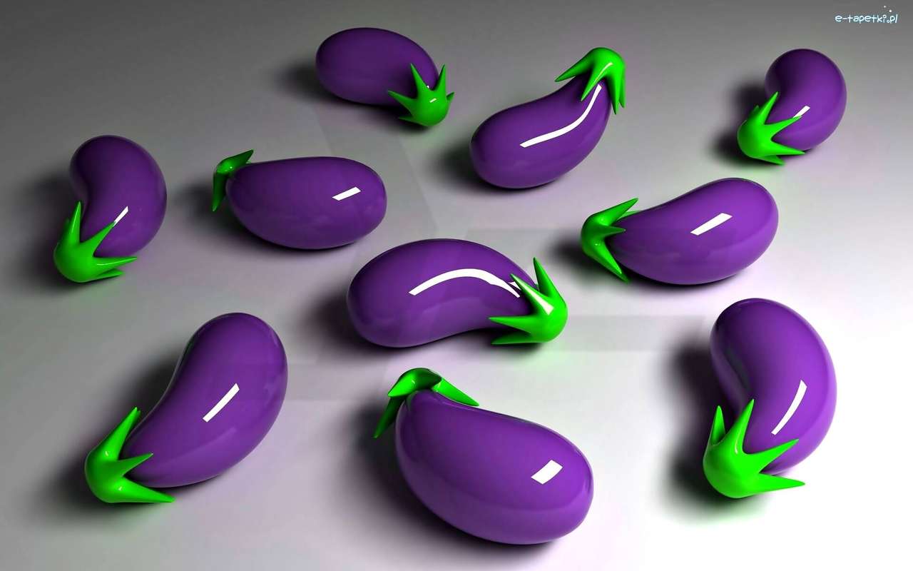 Obra de arte - Berenjenas de plástico púrpura rompecabezas en línea