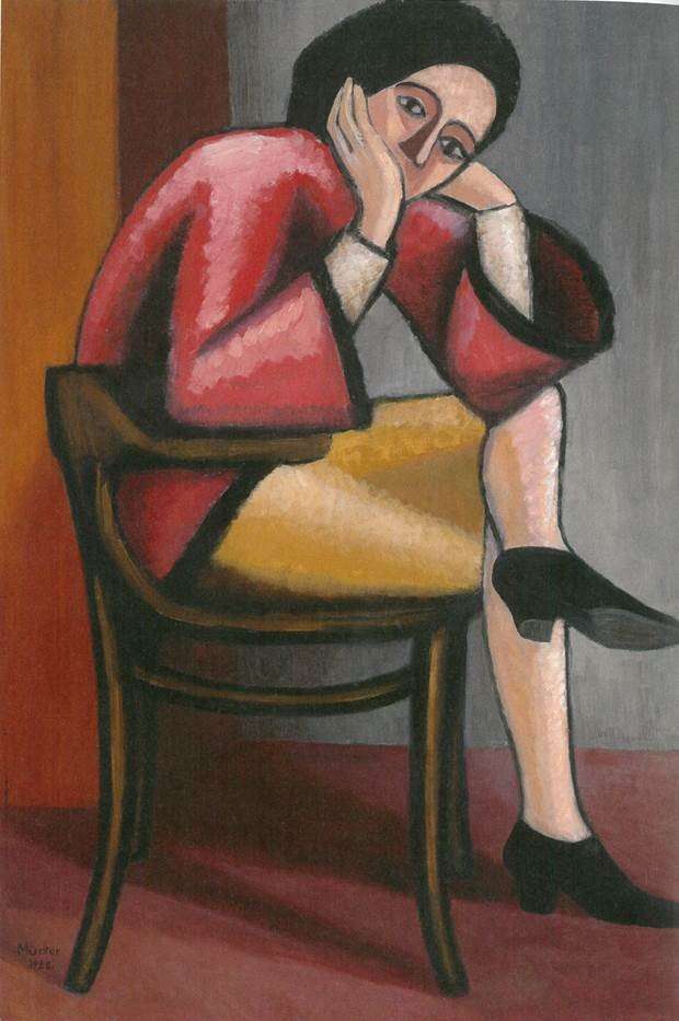 "Žena v myšlenkách II" Gabriele Münter (1928 = skládačky online