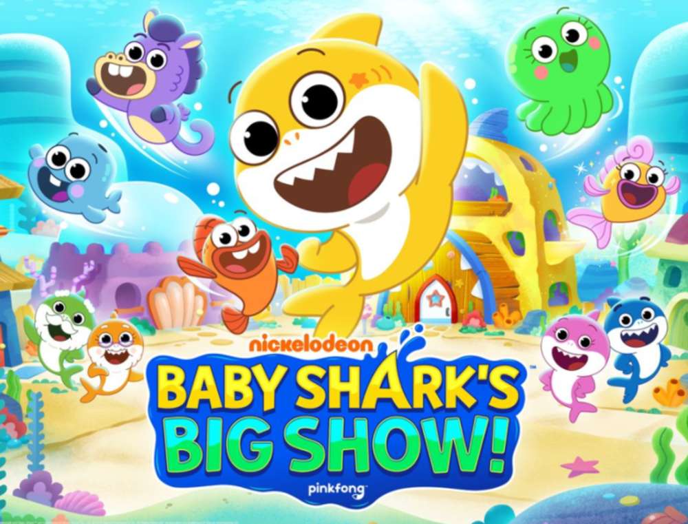 Cartaz grande do show do tubarão do bebê puzzle online