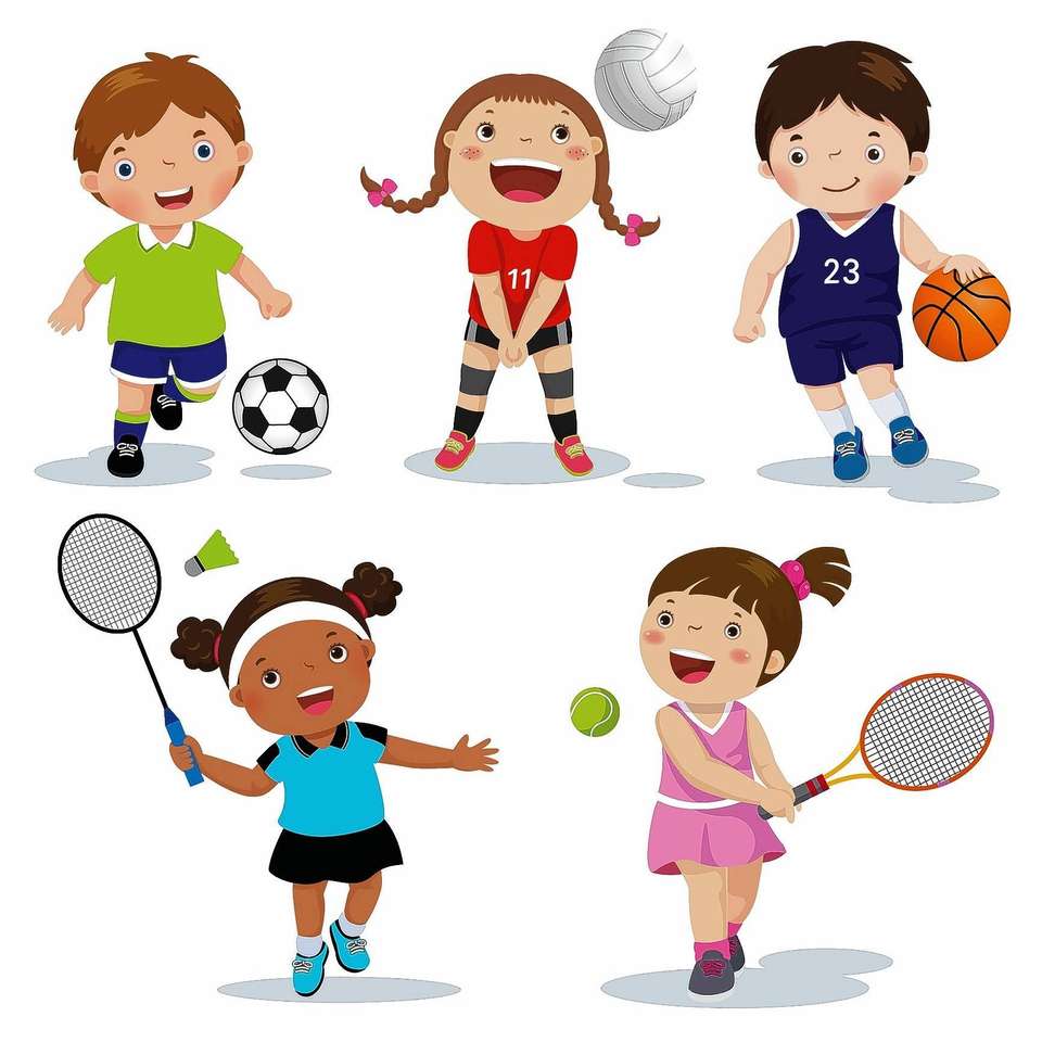 Дети занимаются спортом пазл онлайн