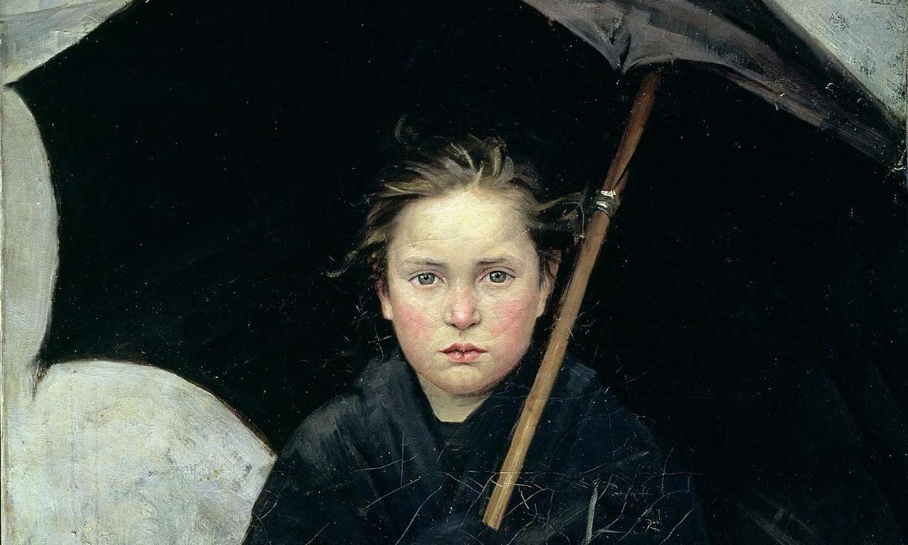 "The Paraplu" Marie Bashkirtsjeff (1883) legpuzzel online