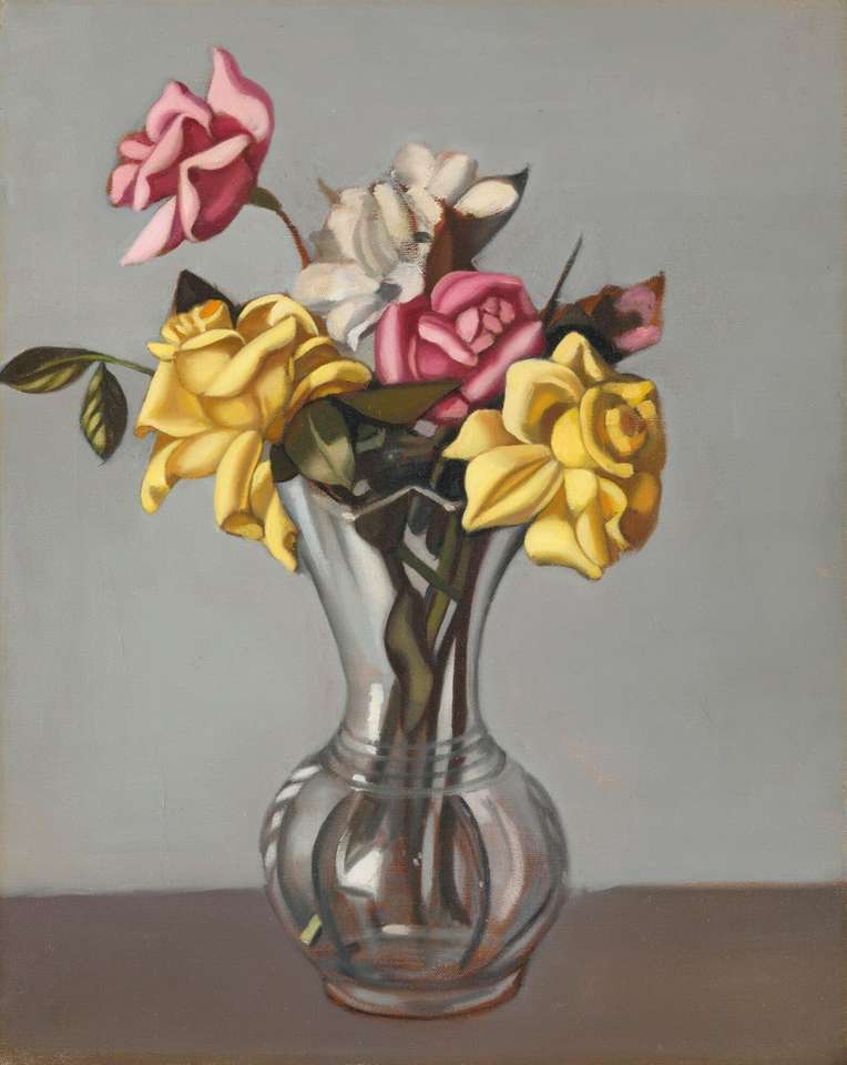 "Trandafiri într-o vază" Tamara de Lempicka (1952) " puzzle online
