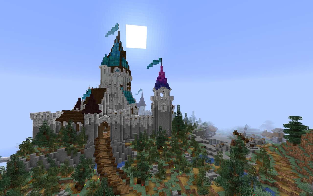 Enorm kasteel in Minecraft legpuzzel online