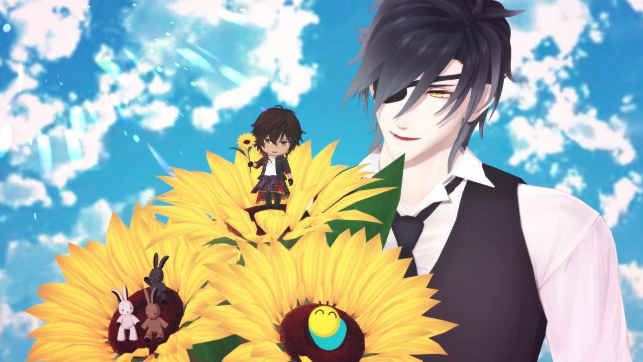 Mitsutada și floarea-soarelui Jolis jigsaw puzzle online