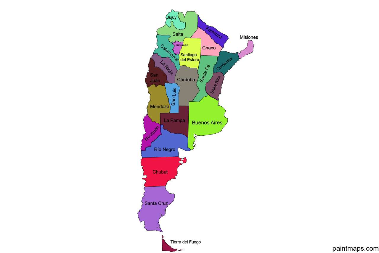 アルゼンチンの州 オンラインパズル