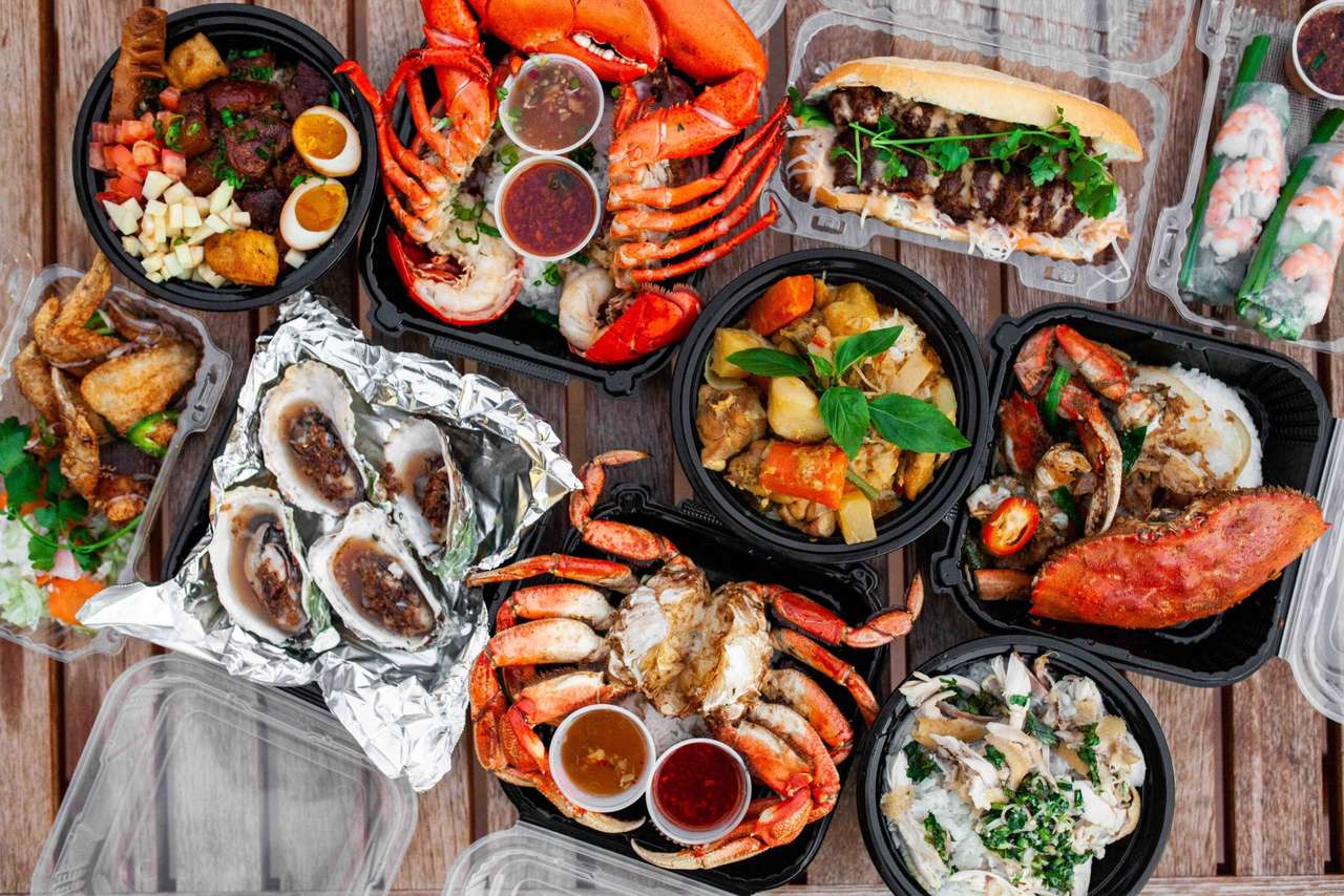 Блюда из морепродуктов пазл онлайн