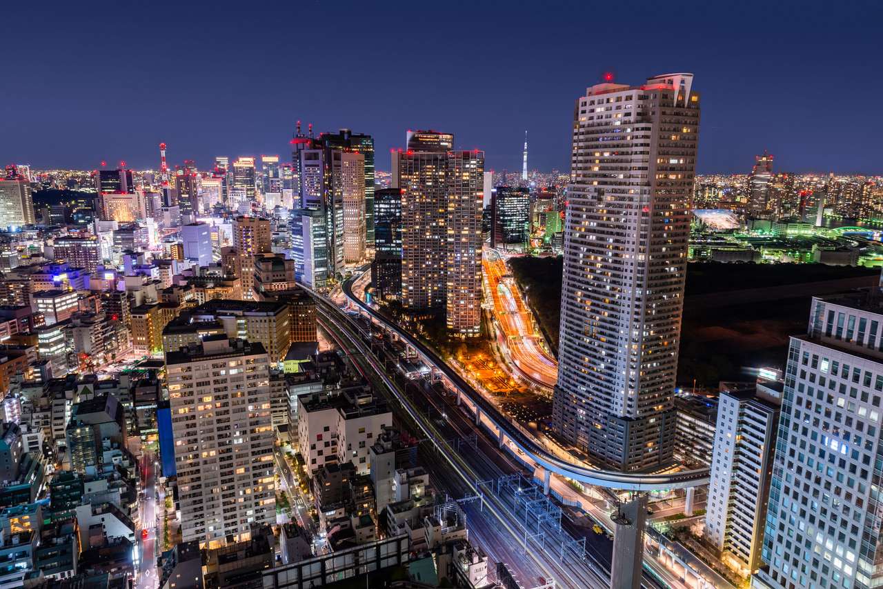 Tokió, Japán Sűrű Urban Cityscape kirakós online