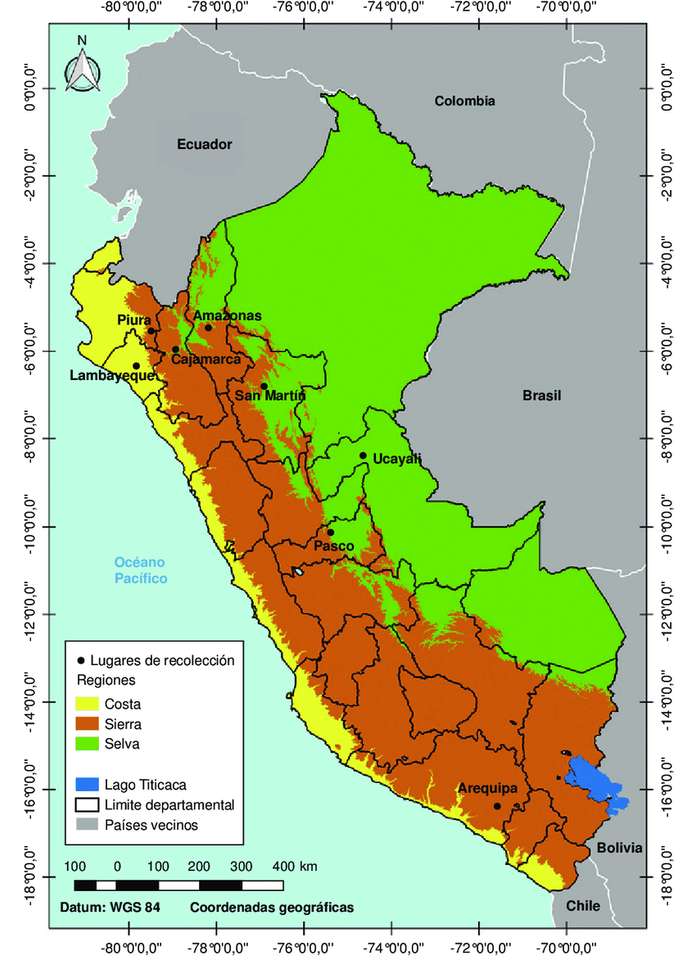Naturliga regioner i perù pussel på nätet