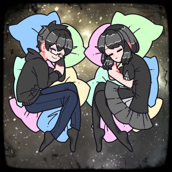 Una coppia che dorme nello spazio puzzle online