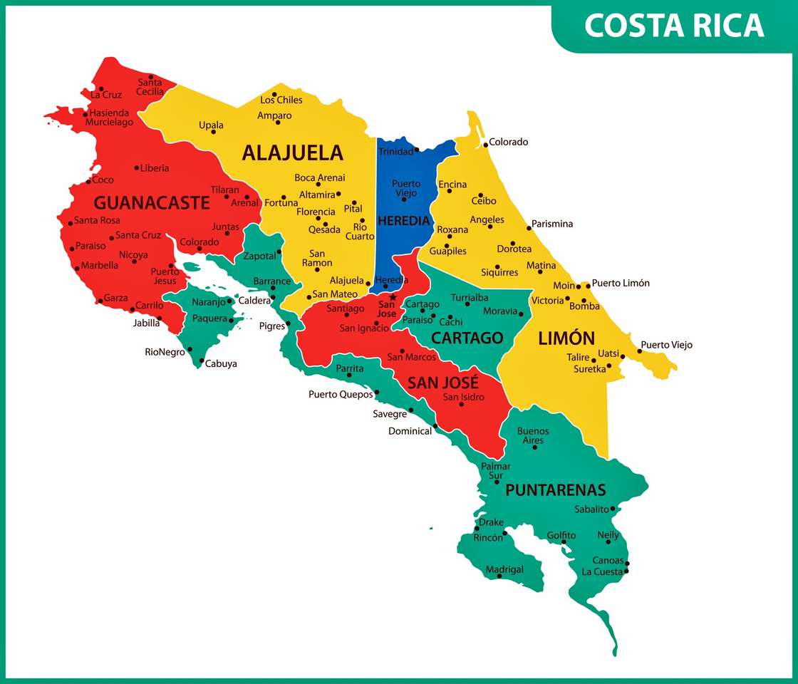 Geografia Costa Rica jigsaw puzzle online