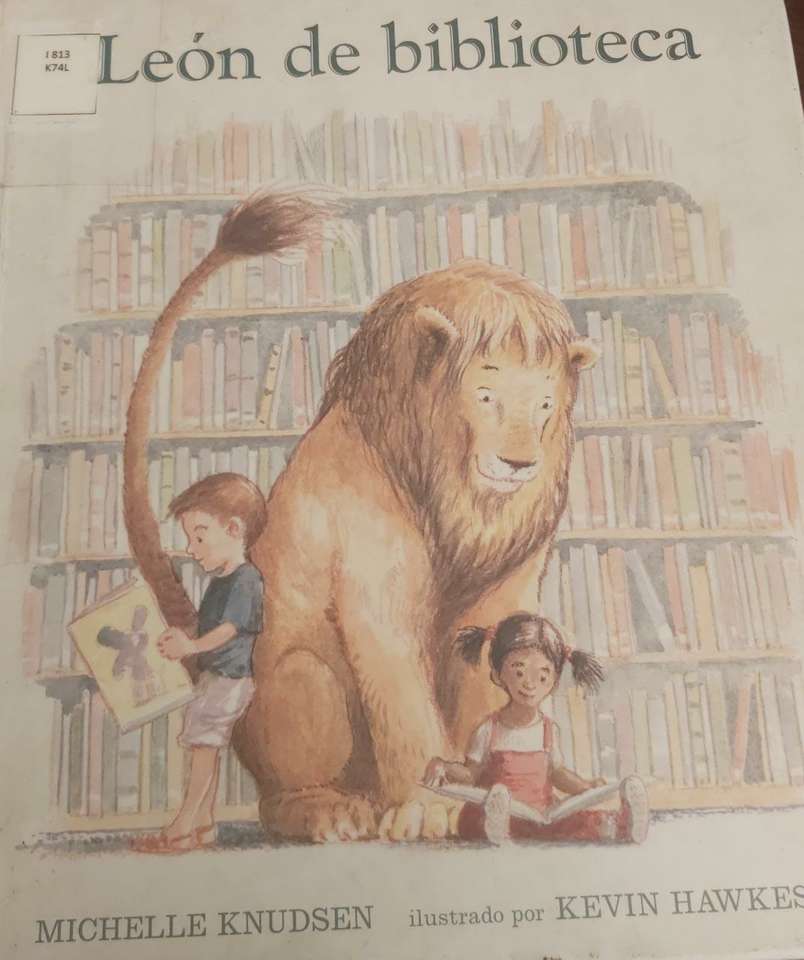 Lev v knihovně online puzzle