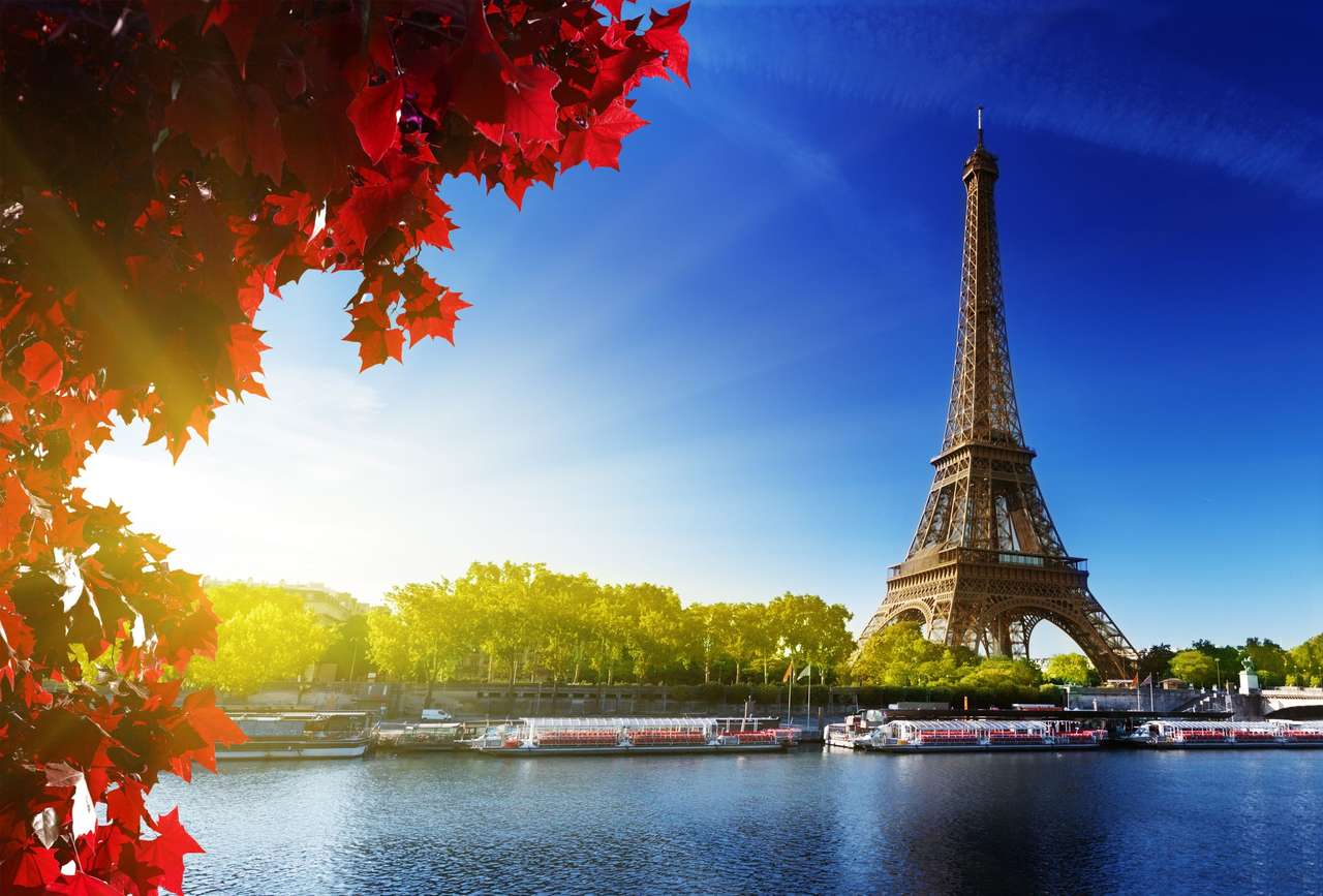 Seine i Paris med Eiffeltornet Pussel online