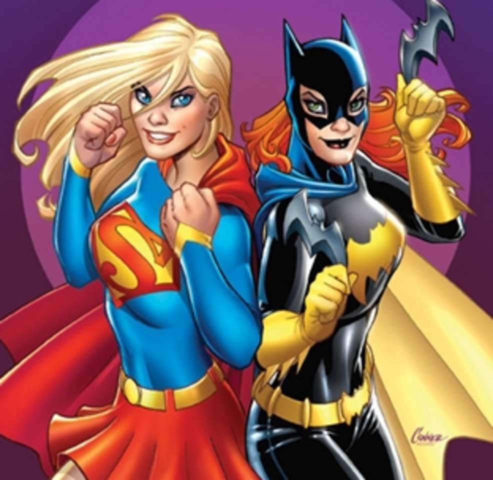 Supergirl och Batgirl pussel på nätet