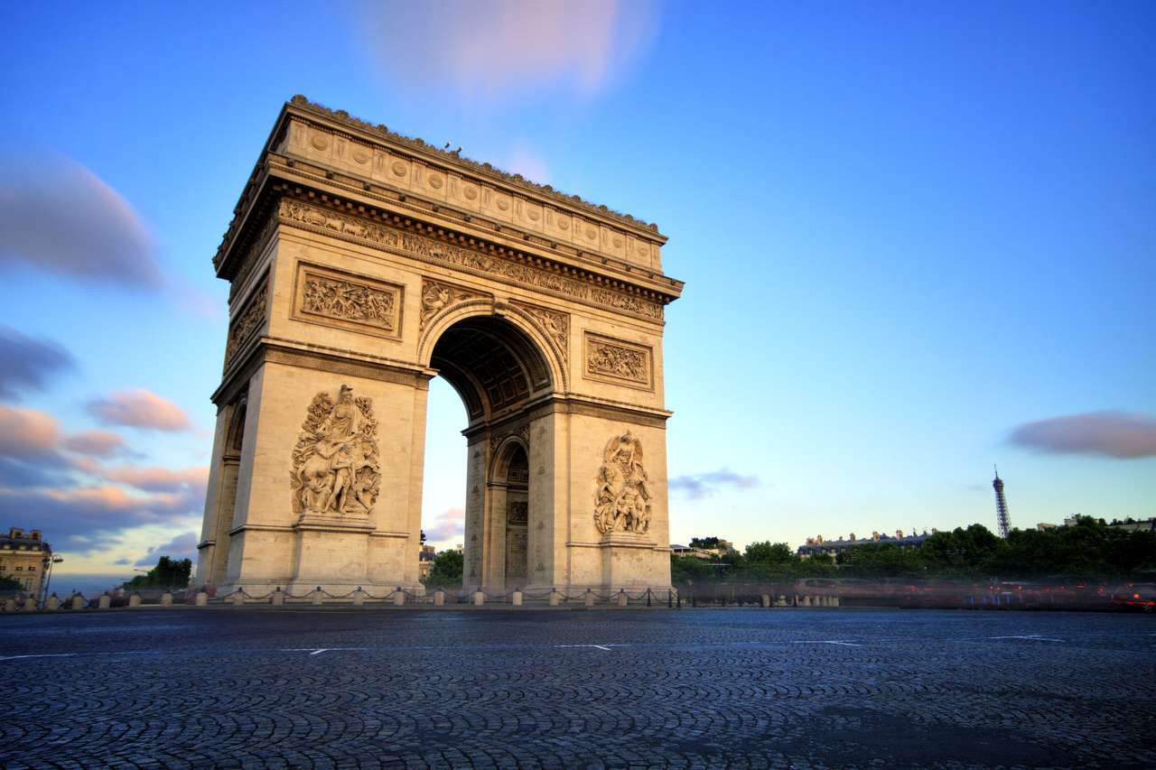Arc de Triomphe au coucher du soleil, Paris puzzle en ligne
