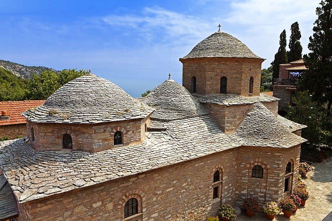 Skiathos Greek Island Monastery pussel på nätet