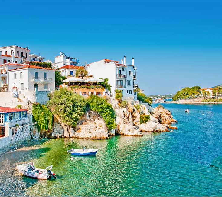 Греческий остров Скиатос онлайн-пазл