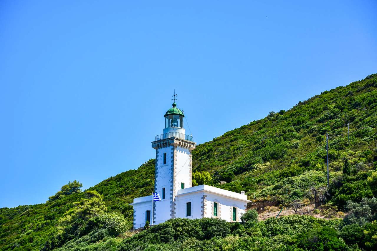 Skopelos Greek Island Lighthouse pussel på nätet