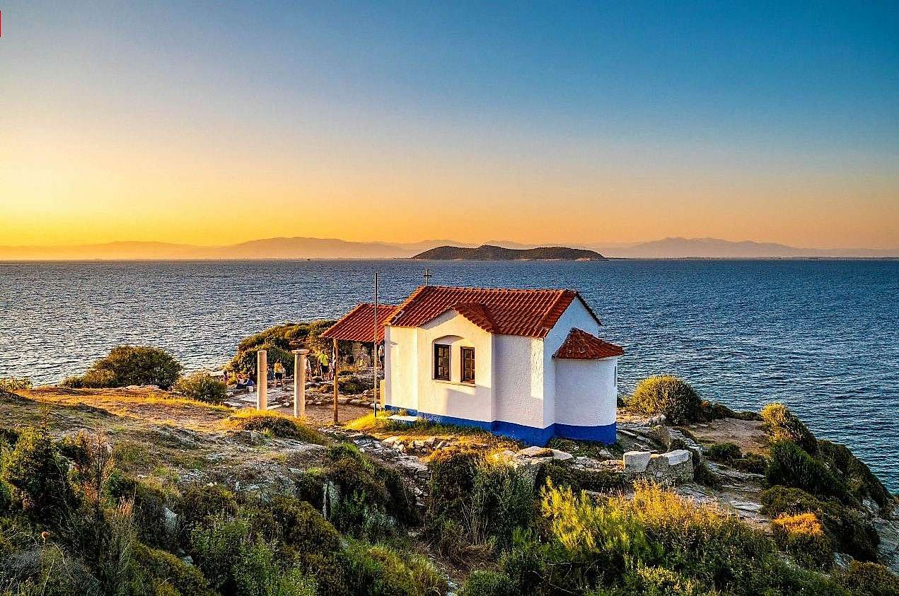 Thasos Grekiska ön pussel på nätet