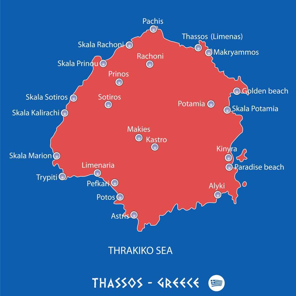 Thasos Grekiska ön pussel på nätet