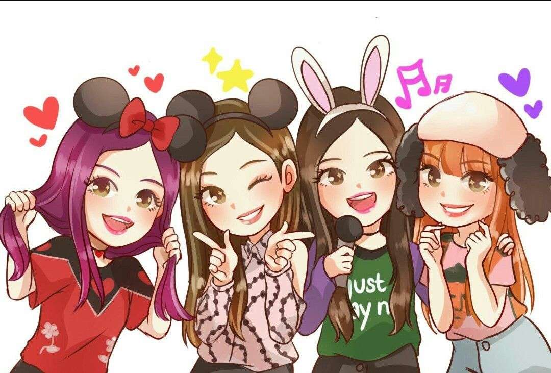 Blackpink Cute Drawing. online puzzle