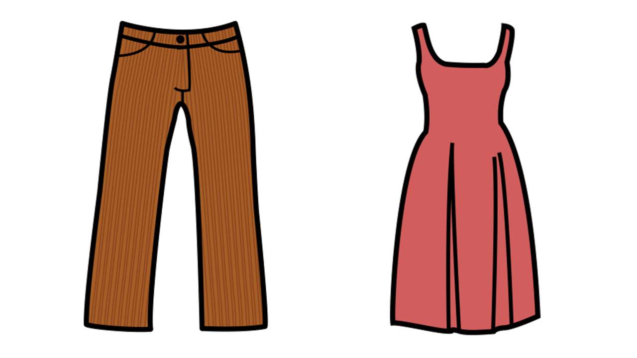 Kalhoty a šaty skládačky online