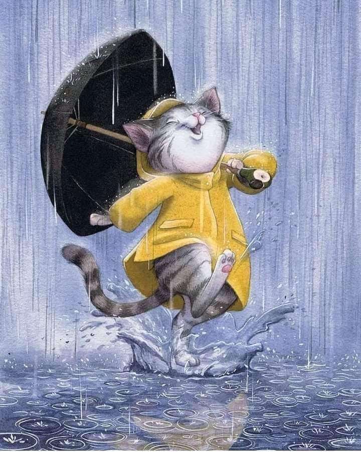 雨の中の猫 ジグソーパズルオンライン
