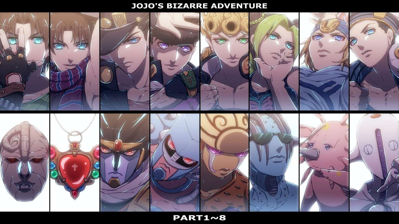 Aventura Bizarre de Jojo 1-8 puzzle online