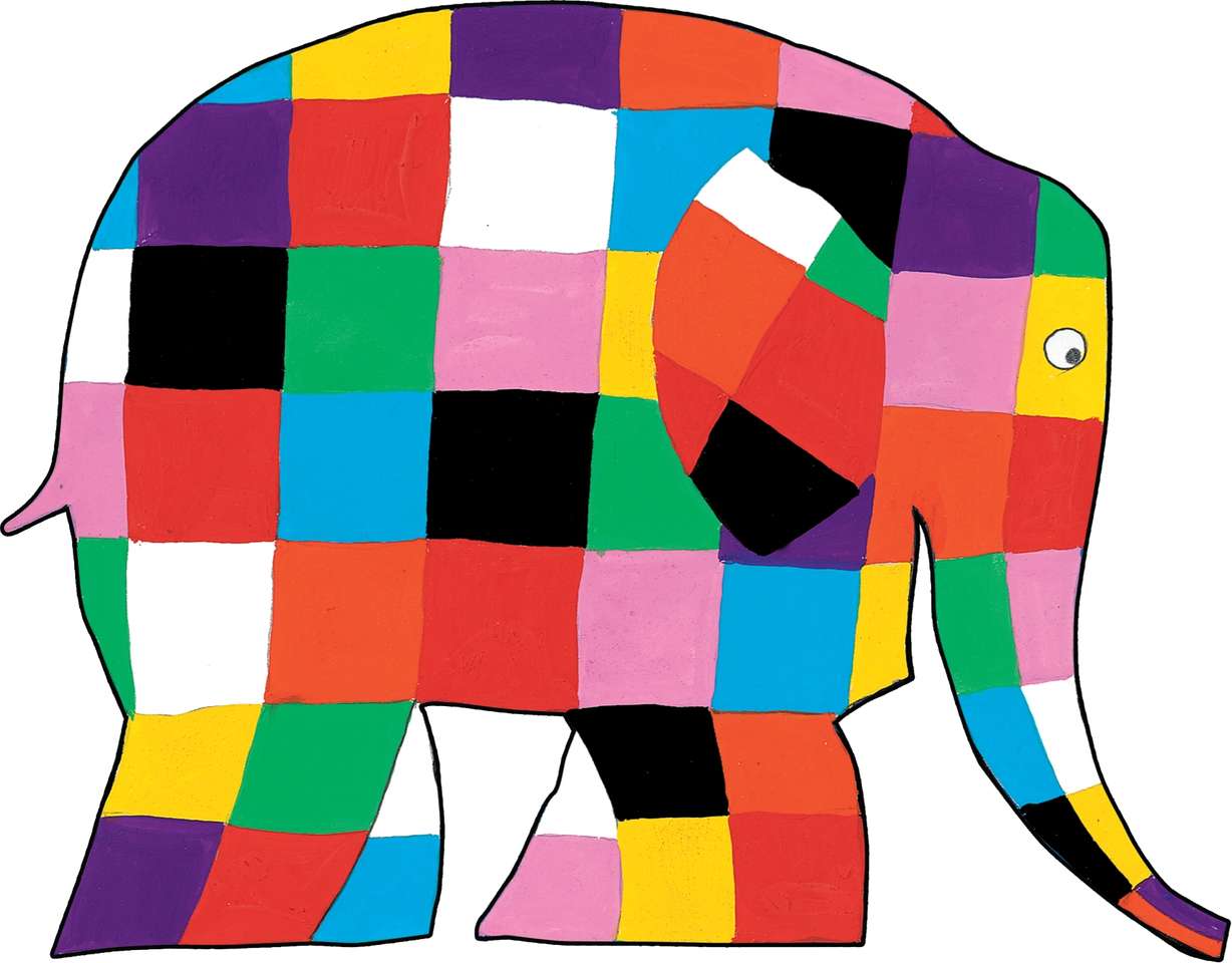 Elmer: Färgglada elefant pussel på nätet