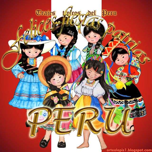 Ευτυχισμένη μέρα Περού. online παζλ