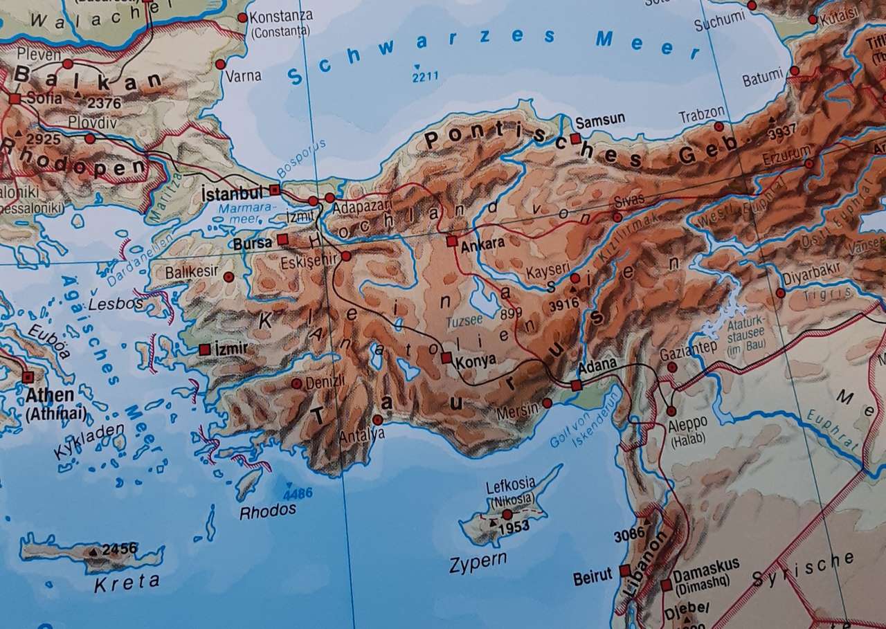 Карта Туреччини онлайн пазл
