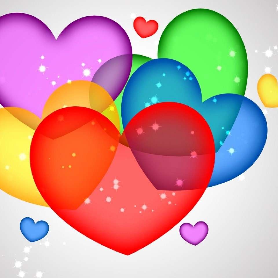 Corações coloridos. quebra-cabeças online