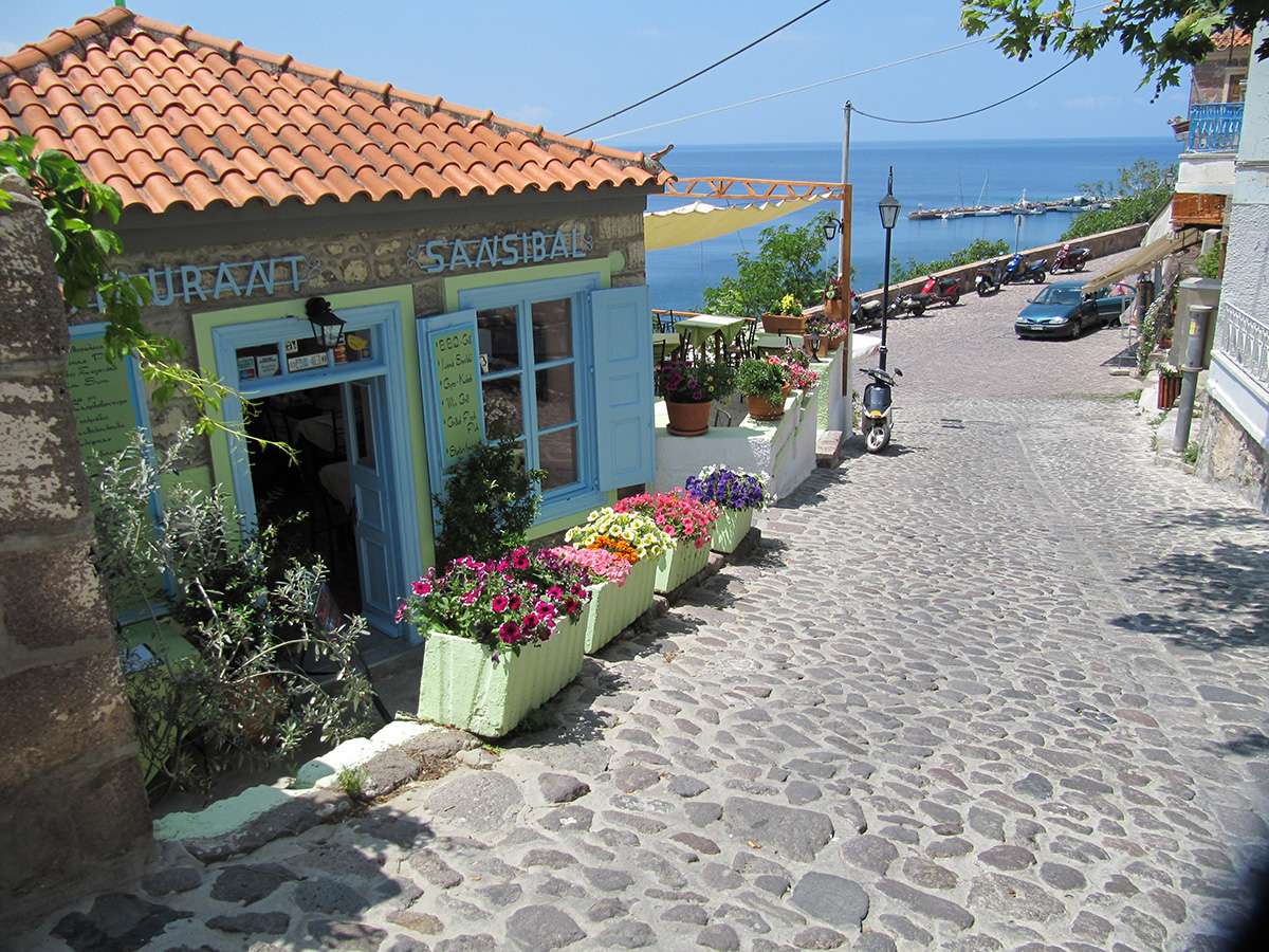 Molivos Lesbos Greek island online puzzle
