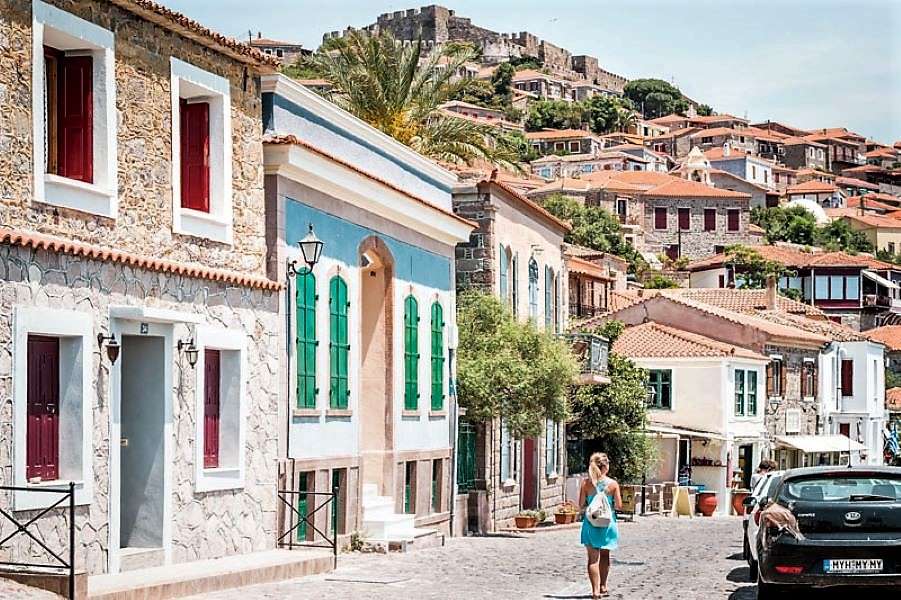 Molivos Lesbos Greek island online puzzle