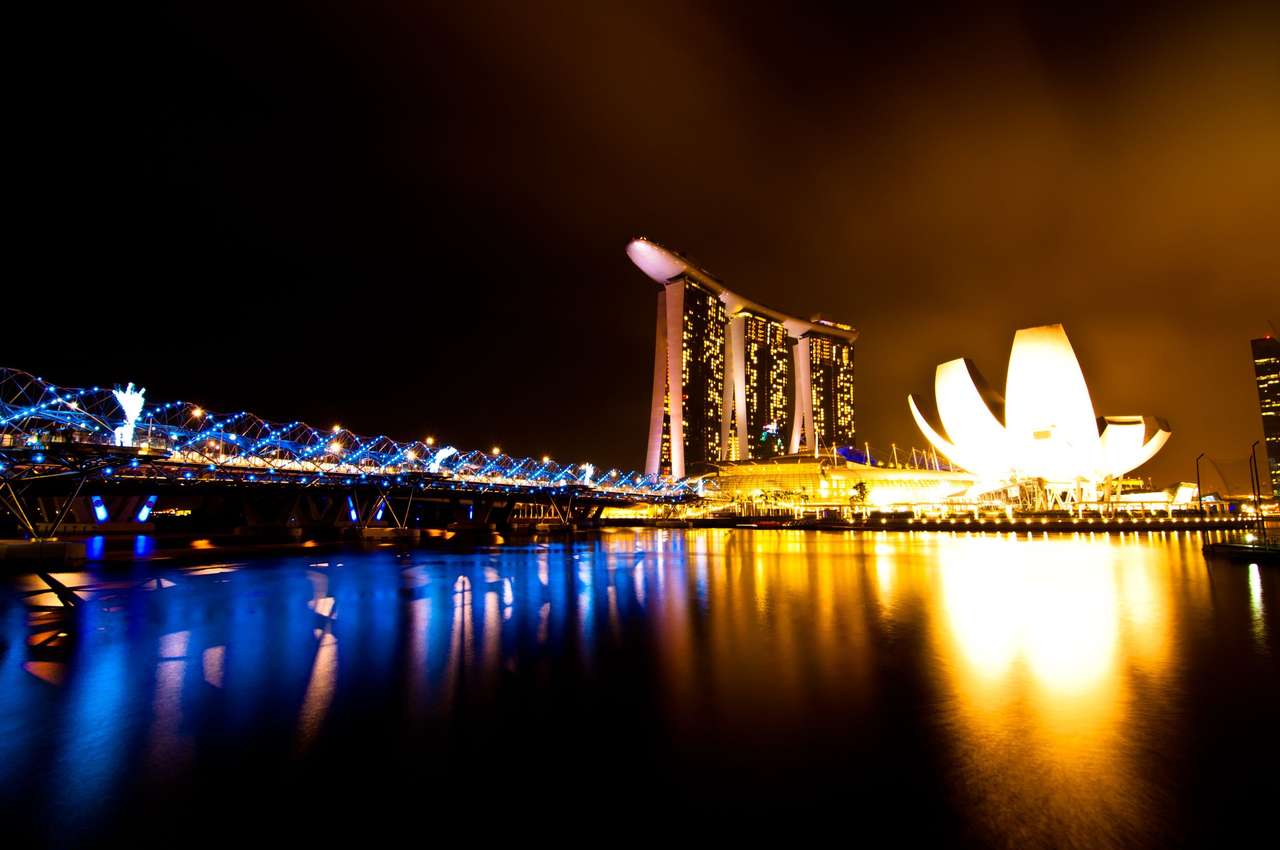 Вид на залив Марина, Сингапур пазл онлайн