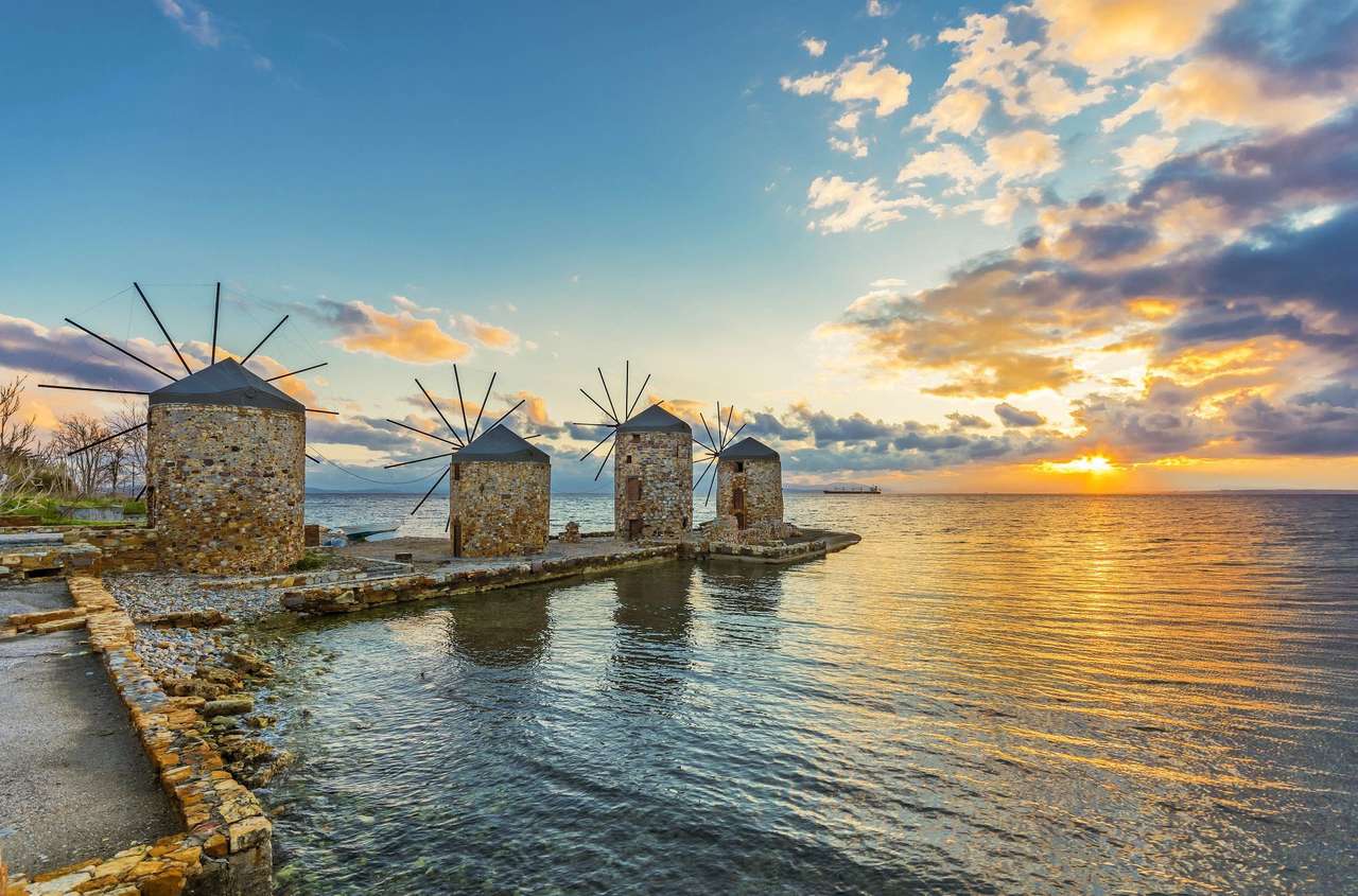 Mills on Chios Greek island online puzzle