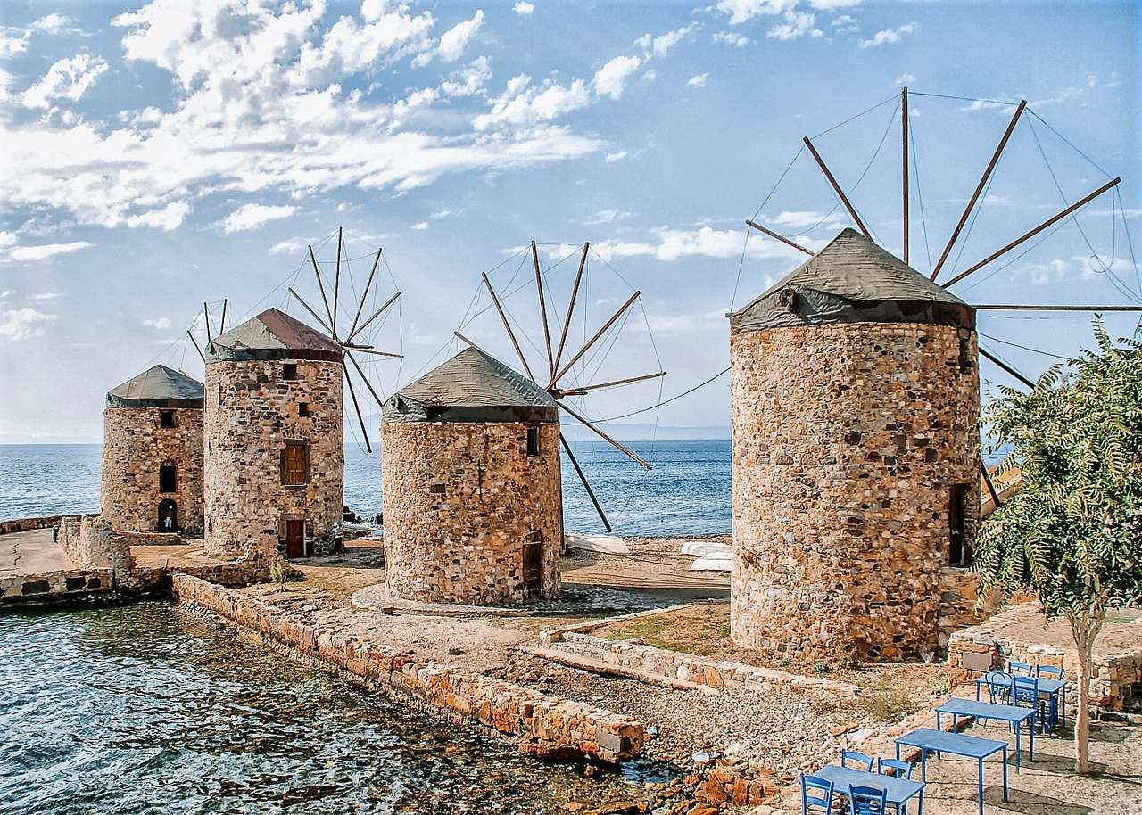 Mühlen auf Chios Griechische Insel Puzzlespiel online