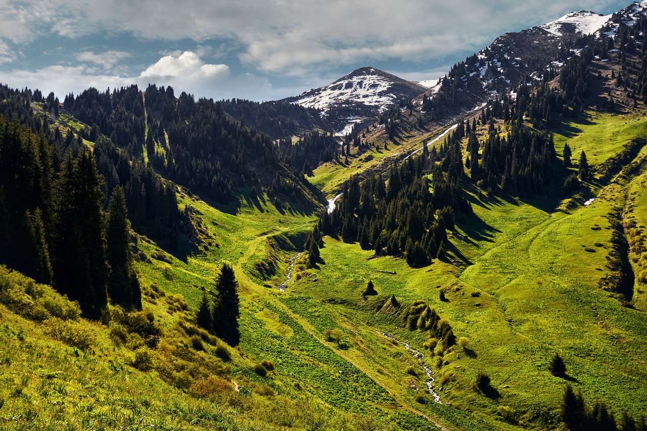 Bella montagna innevata in Kazakistan puzzle online