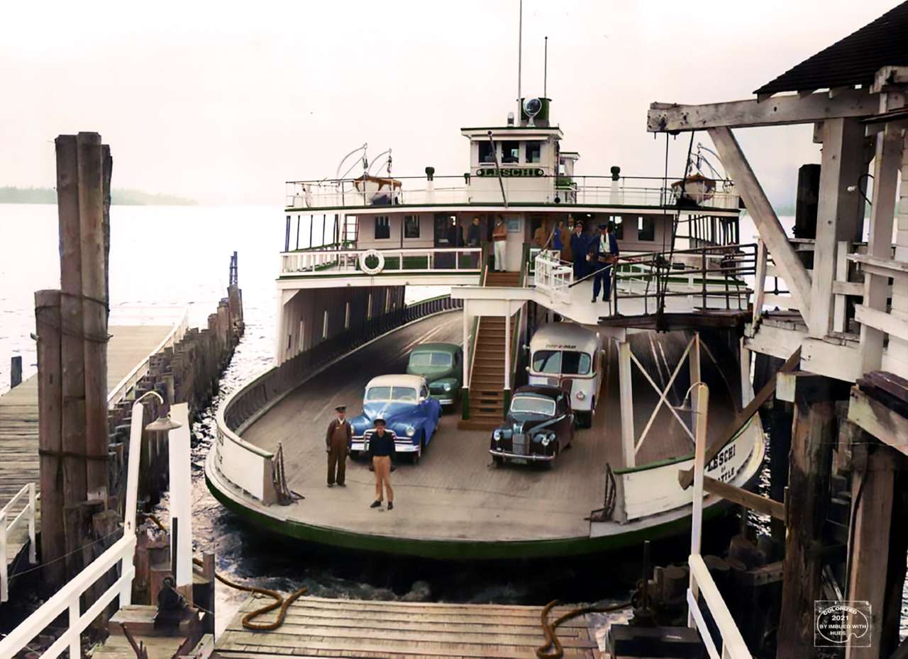 1948 - Leschi Ferries Människor från Seattle till Kirkl pussel på nätet