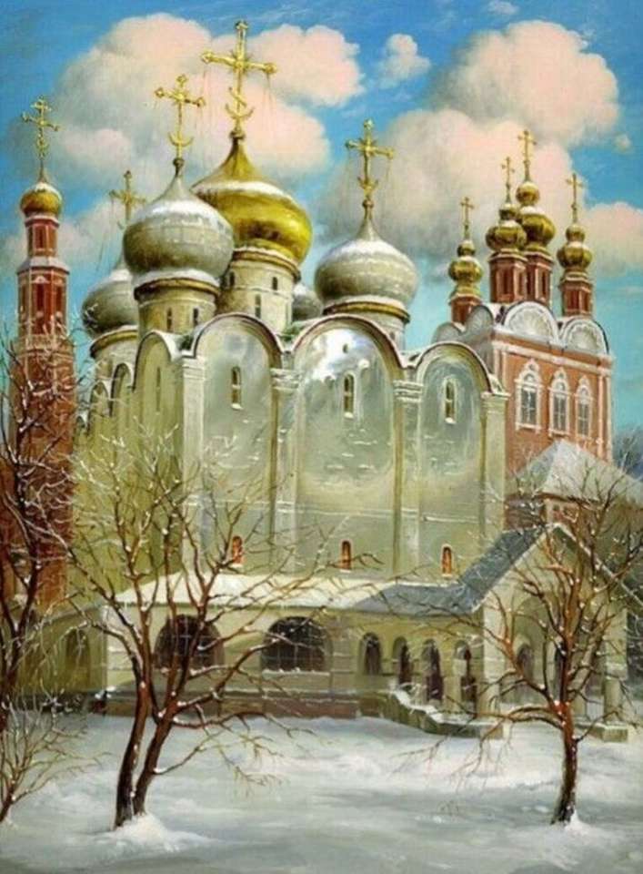 Gyönyörű orosz vallási épület (rajz) online puzzle