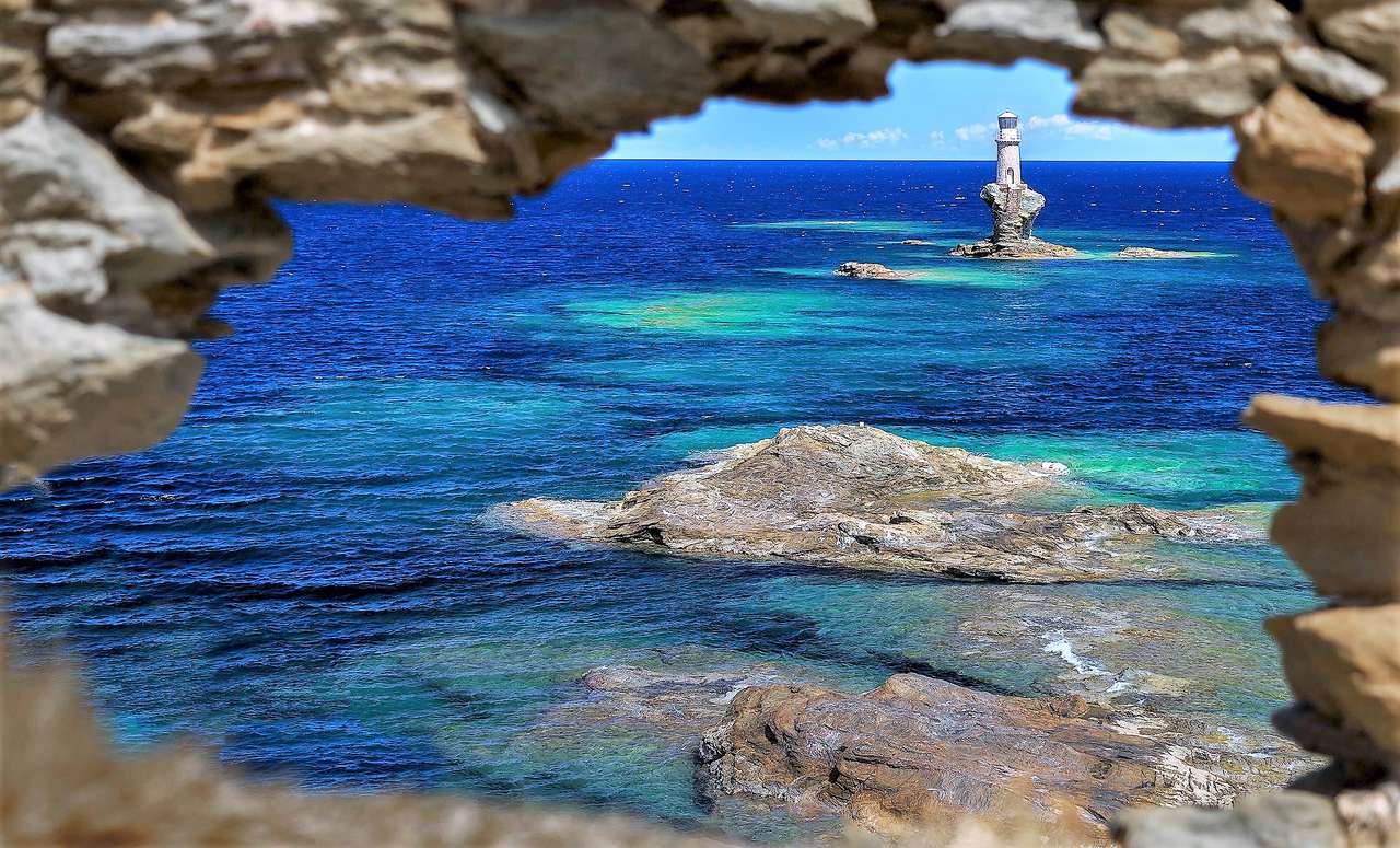 Лайтхаус Андрос Гръцки остров онлайн пъзел