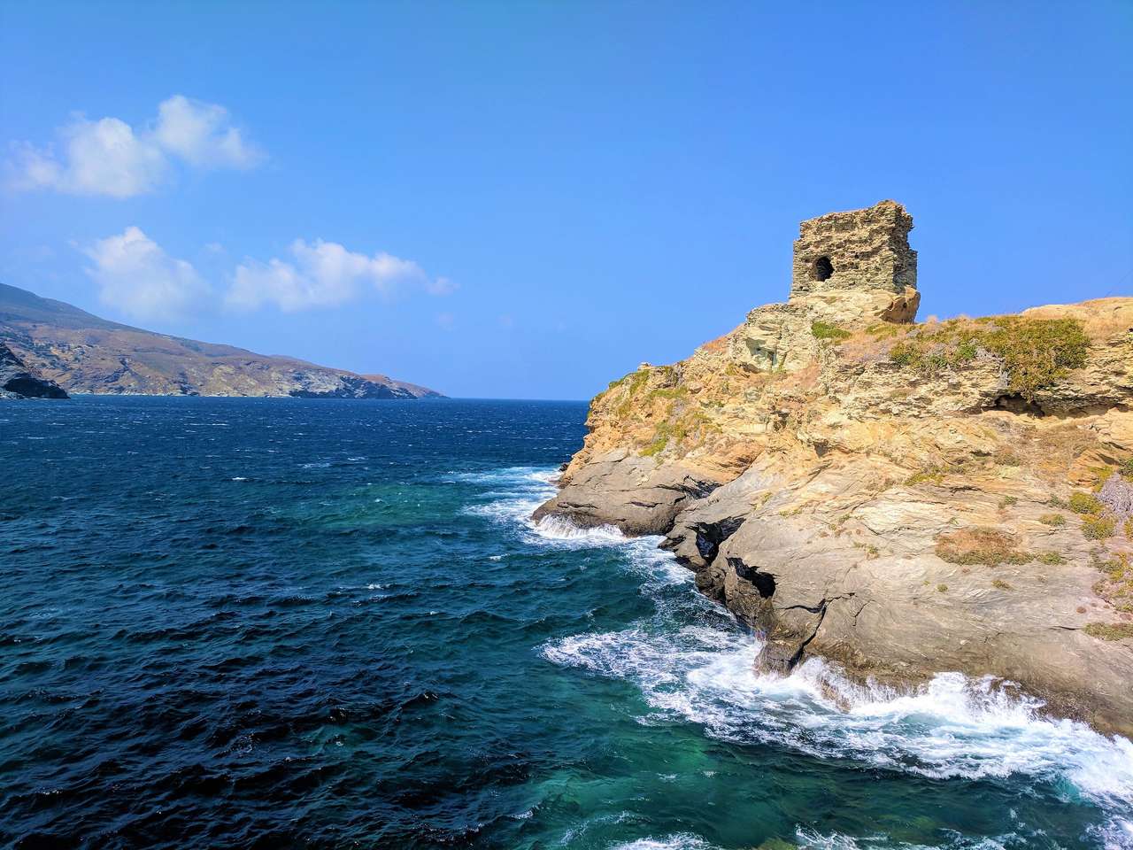 Pobřeží Andros řecký ostrov online puzzle
