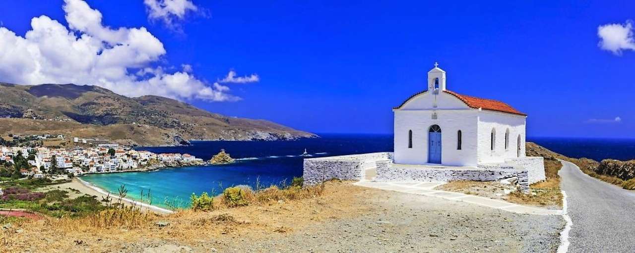 Kis kápolna Andros Görög sziget kirakós online