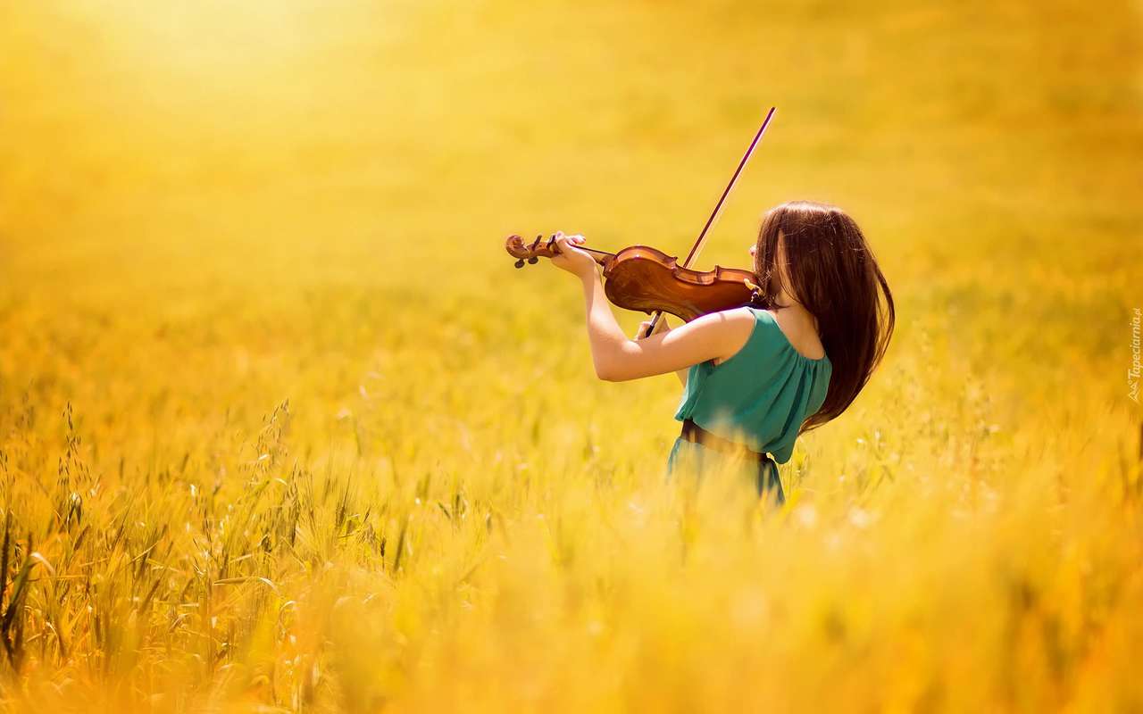 Kvinna med violin Pussel online