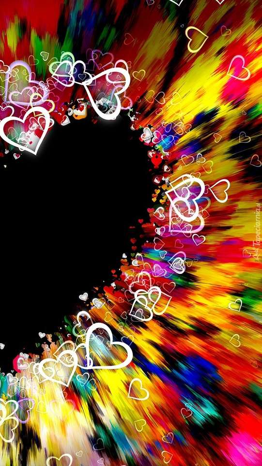 Цветни сърца онлайн пъзел