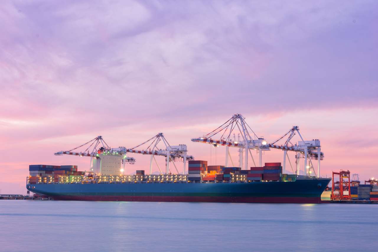Container vracht goederenschip online puzzel
