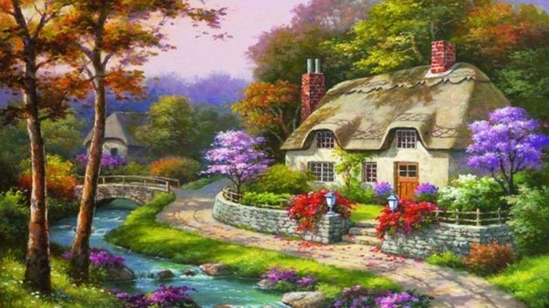 Cottage piuttosto in fiore puzzle online