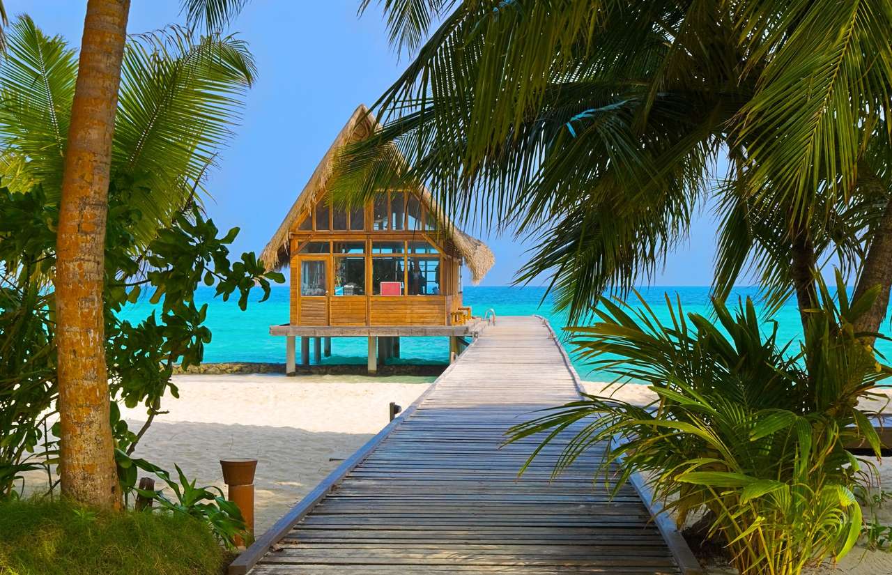 Tauchclub auf einer tropischen Insel - Malediven Online-Puzzle