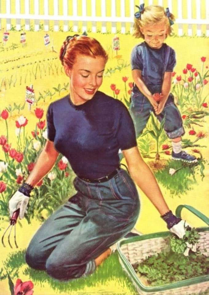 Садівництво з мамою пазл онлайн