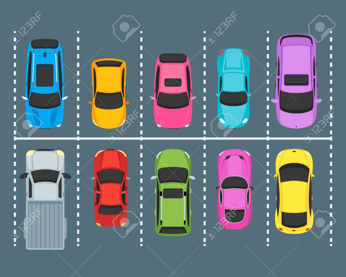Припаркованные автомобили онлайн-пазл