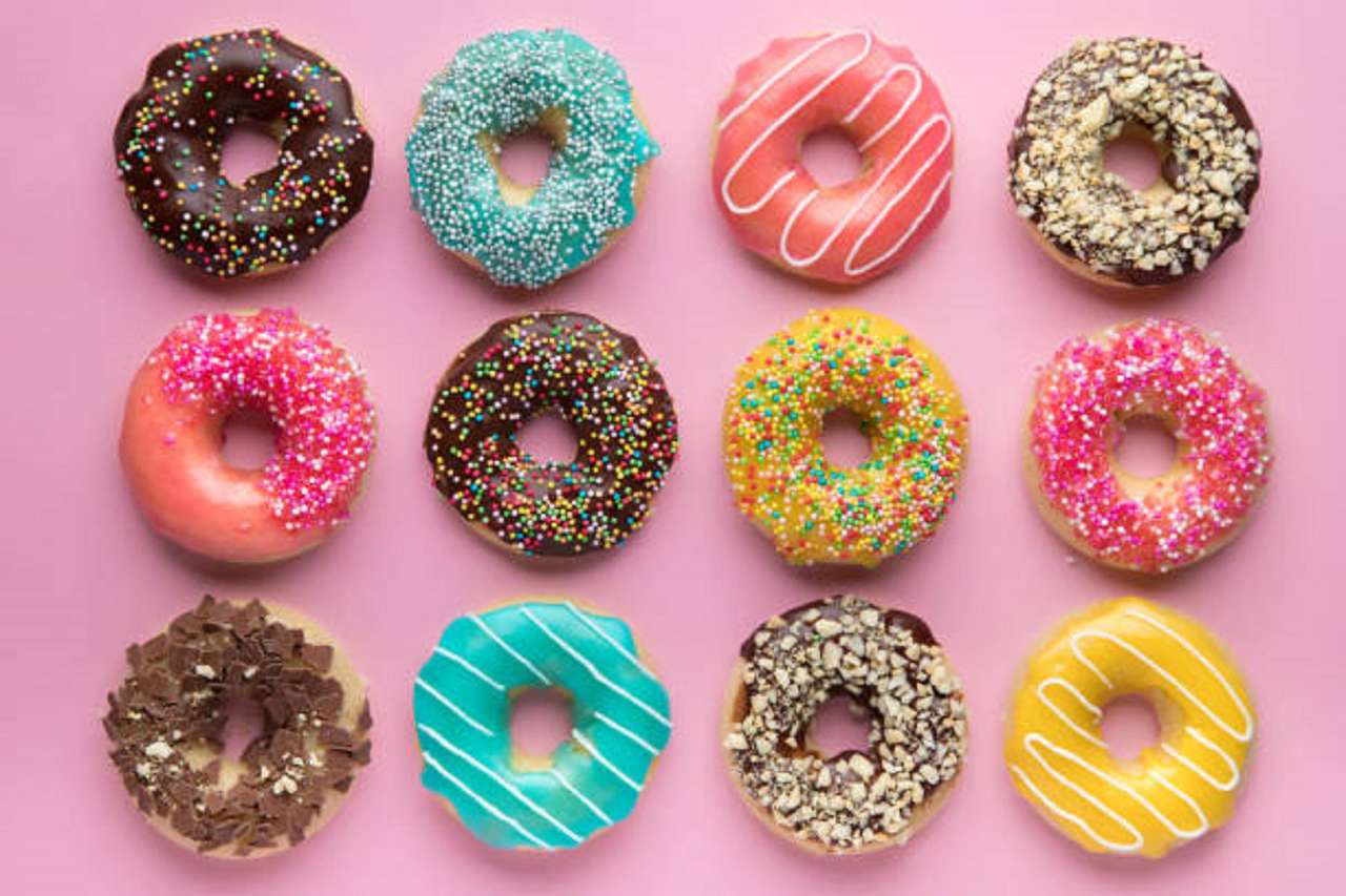 Kleurrijke donut online puzzel